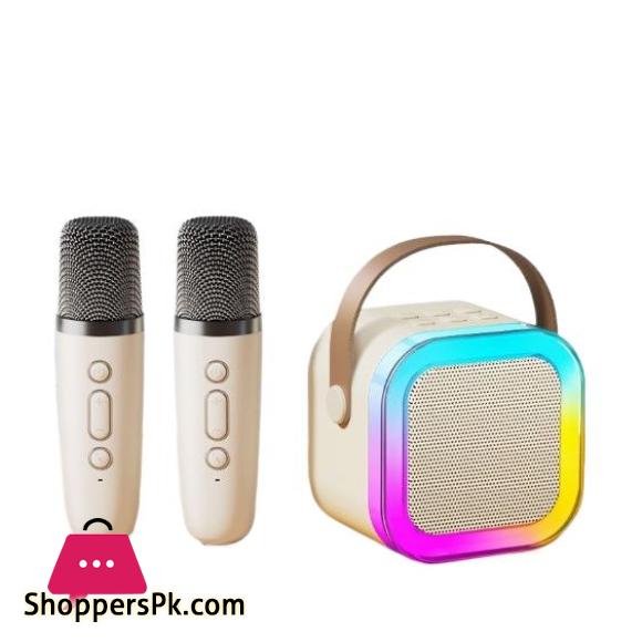K12 Mini Outdoor Karaoke Bluetooth Speaker Portable Microphone Audio With double wheat Microphone Home Karaoke Speaker multifunctional AUX/TF Card/u disk/TYPE-C