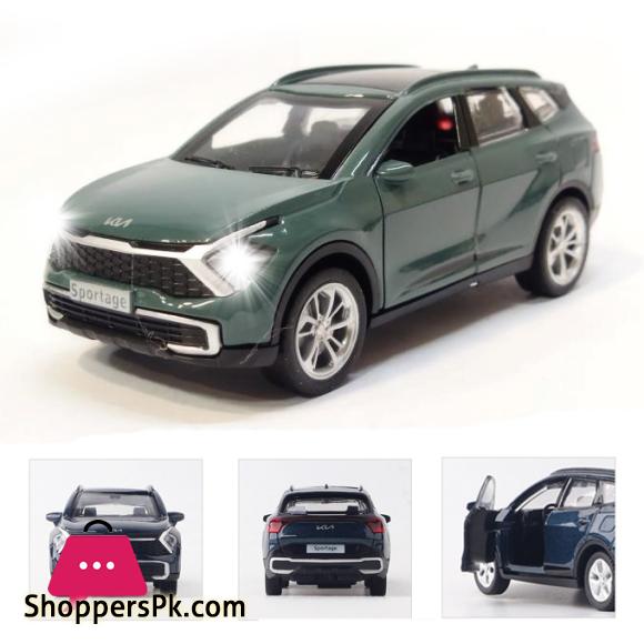 KIA Motor Car SPORTAGE Mini Diecast 1:36 Scale Miniature Display Toy With Lights and Sound - Car Size 4 inches - White