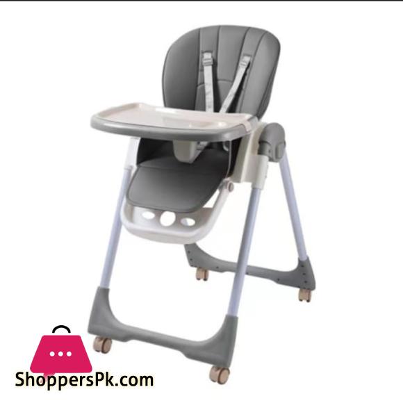 Kidilo Multifunction Portable Baby High Chair, Foldable Feeding Chair, Strong Dining Chair For Baby With Height Adjustment & Wheel - DC01