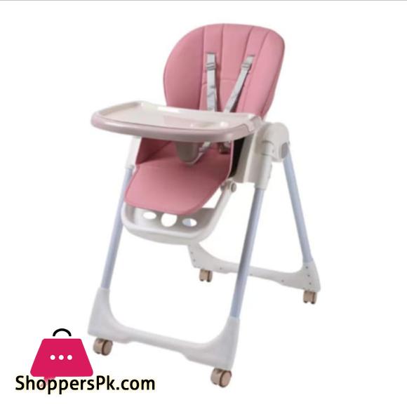 Kidilo Multifunction Portable Baby High Chair, Foldable Feeding Chair, Strong Dining Chair For Baby With Height Adjustment & Wheel - DC01