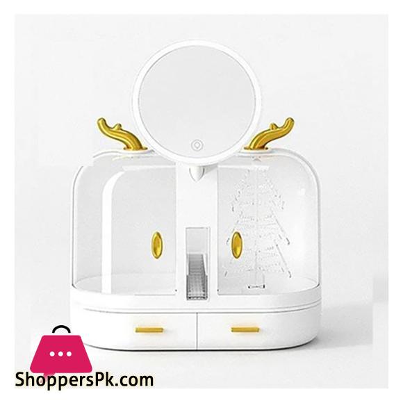 Matrix Elegant Makeup Organizer With Led Mirror & Drawers, Large Capacity Makeup Organizer