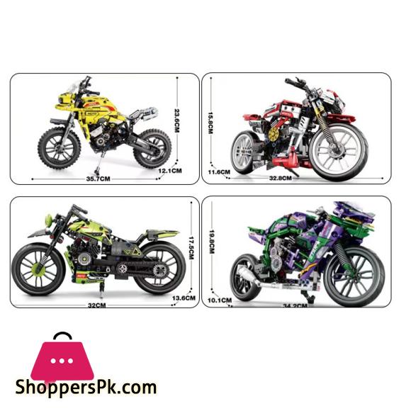 Motorcycle Building Block Toy for Children Assembly Model Ducati Kawasaki Supercar Cross-country
