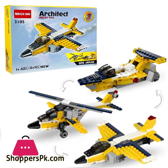 130-Piece LEGO Building Set: Super Creative 3-in-1 Super Airplane Blocks Toy - Perfect Gift for Children and Adults