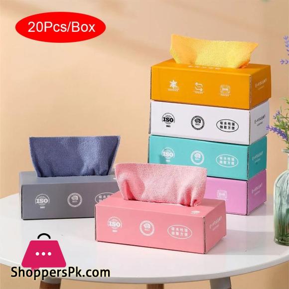 20PCS-Box Colorful Home Cleaning Kitchen Dish Cloth Napkins Tableware Absorbent Microfiber Towel Non-stick Oil Dish Rags Dishcloth Kitchen Home
