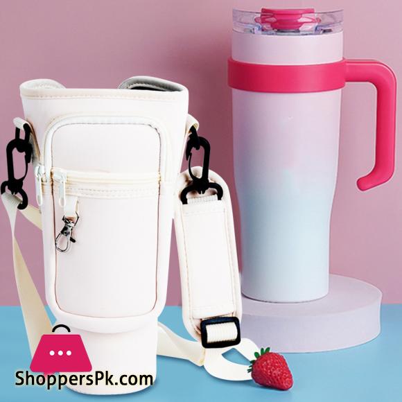 40oz Water Bottle Carrier Bag with Phone Pocket for Quencher Cup with Handle Water Bottle Holder Pouch
