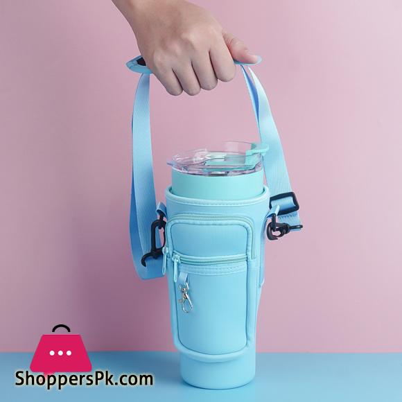 40oz Water Bottle Carrier Bag with Phone Pocket for Quencher Cup with Handle Water Bottle Holder Pouch