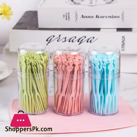 50 Pcs Plastic Dim Sum Fruit Fork