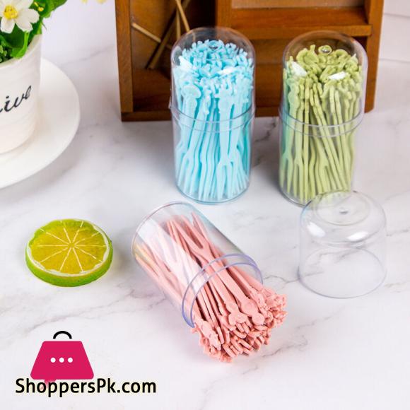 50 Pcs Plastic Dim Sum Fruit Fork
