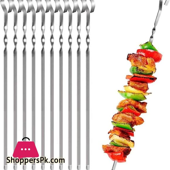 10Pcs BBQ Steel Stick
