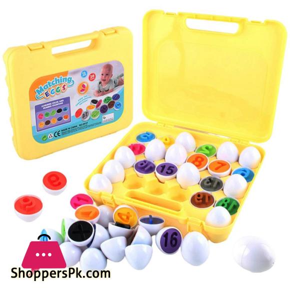 A to Z Alphabet Letter Matching Eggs Color & Shape Briefcase 26 Pieces