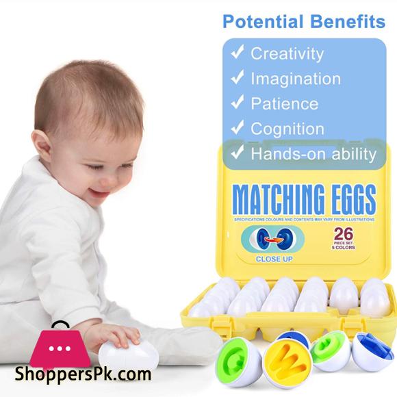 A to Z Alphabet Letter Matching Eggs Color & Shape Briefcase 26 Pieces