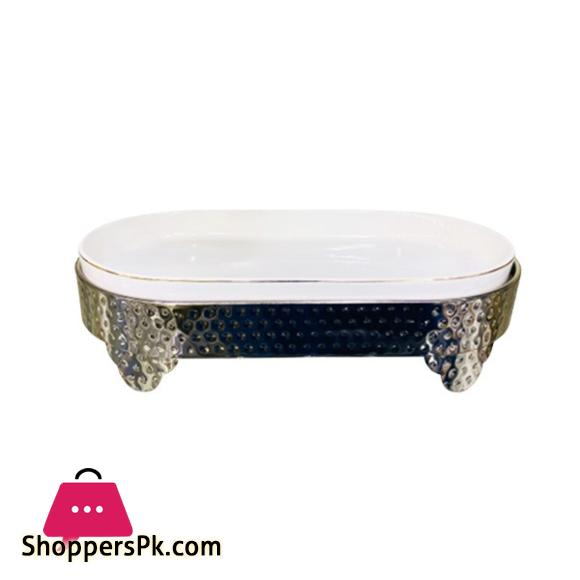 Brilliant Oval Serving Plate with Stand 12 Inch
