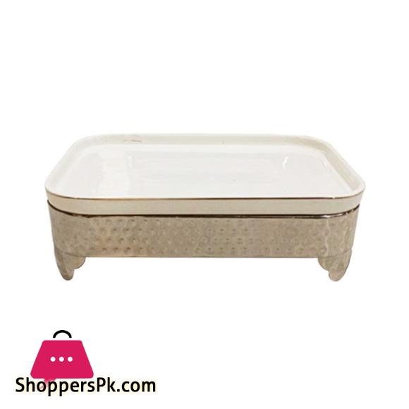 Brilliant Rectangle Serving Plate with Stand 14 Inch