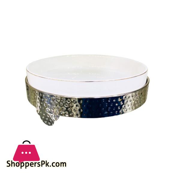 Brilliant Round Serving Plate with Stand 10 Inch