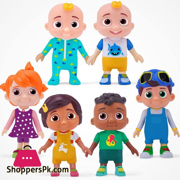 CooComelon Character Friends & Family, 6 Figure Pack - Toys for Babies and Toddlers - 6 Inch