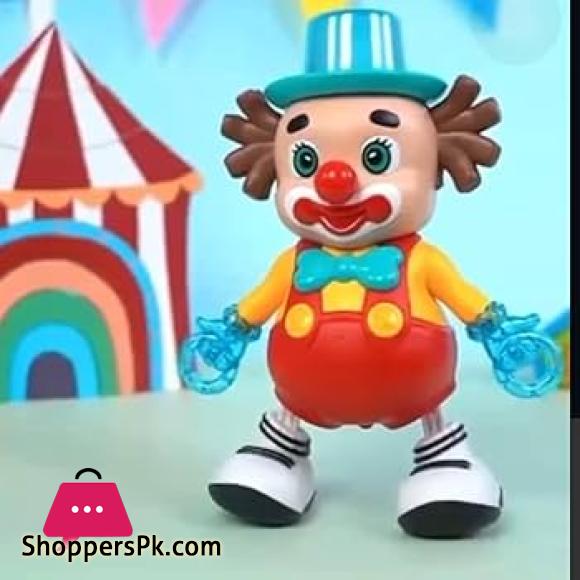 Cute Funny-Face Dancing Clown Joker Toy with Music Flashing Lights and Real Dancing Action