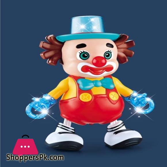 Cute Funny-Face Dancing Clown Joker Toy with Music Flashing Lights and Real Dancing Action