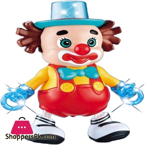 Cute Funny-Face Dancing Clown Joker Toy with Music Flashing Lights and Real Dancing Action