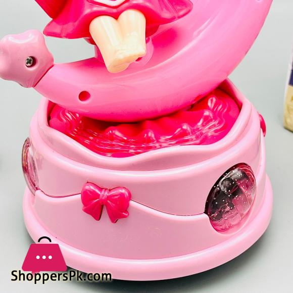 Cute Princess Rotating Glowing Moon Carriage Toy With Dynamic Music And Lights | Zareesha E-Mart