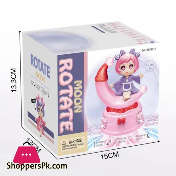 Cute Princess Rotating Glowing Moon Carriage Toy With Dynamic Music And Lights | Zareesha E-Mart