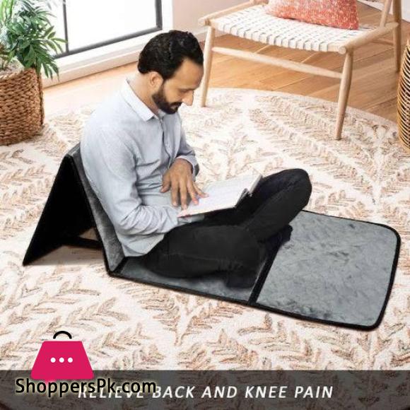 Foldable Muslim Prayer Rug with Backrest Portable Islamic Prayer Mat & Seat for Travel