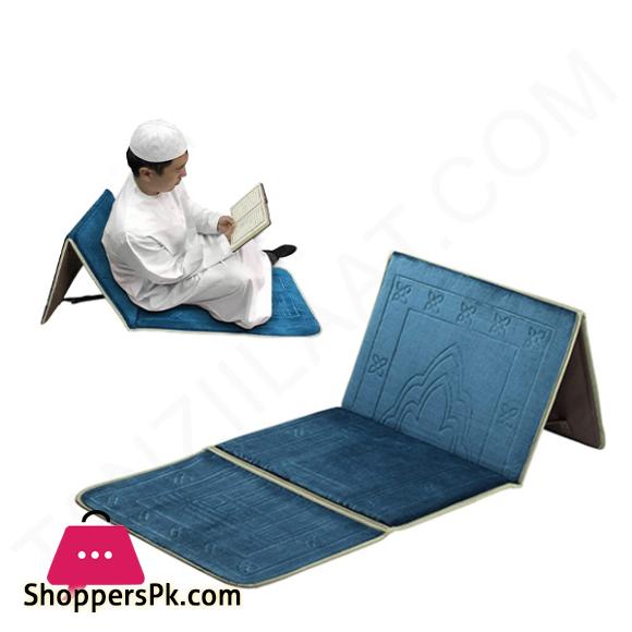 Foldable Muslim Prayer Rug with Backrest Portable Islamic Prayer Mat & Seat for Travel