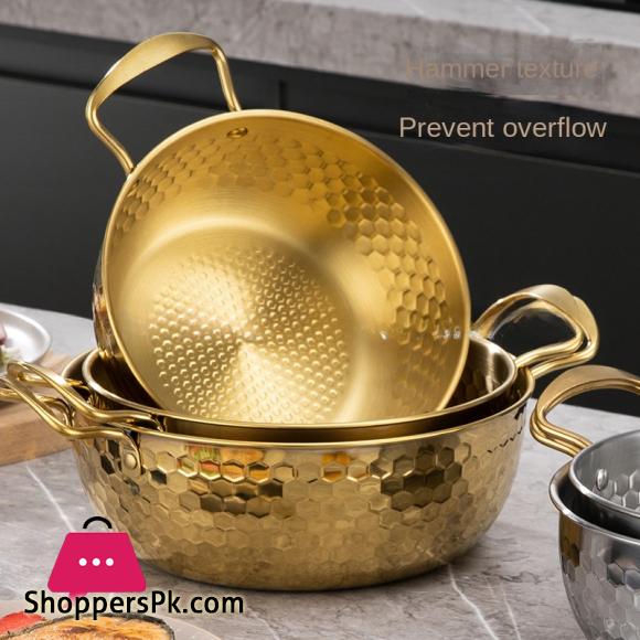 Golden Cooking Pot Hammer Pattern with Cover Special Pot for Golden Instant Noodle Pot for Cooking 20CM