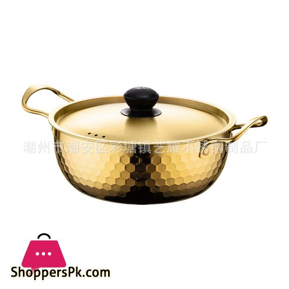 Golden Cooking Pot Hammer Pattern with Cover Special Pot for Golden Instant Noodle Pot for Cooking 20CM