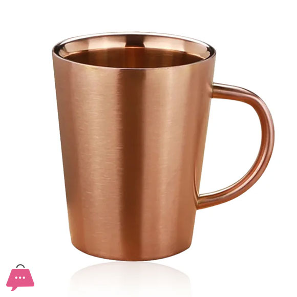 Golden Tea Cup Stainless Steel Coffee Cup Thermal Cups with Anti-scald Handle Travel Drinkware Tools
