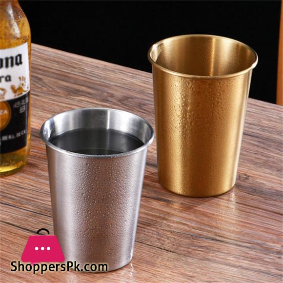 Golden Water Glass Stainless Steel Metal Glass Coffee Tumbler Drinking Coffee Tea Mug