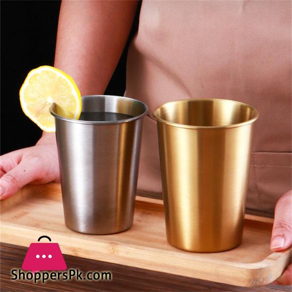 Golden Water Glass Stainless Steel Metal Glass Coffee Tumbler Drinking Coffee Tea Mug