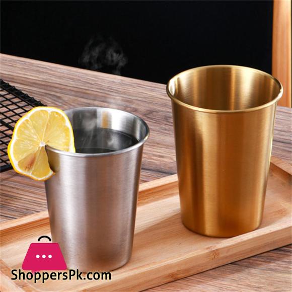 Golden Water Glass Stainless Steel Metal Glass Coffee Tumbler Drinking Coffee Tea Mug