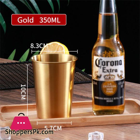 Golden Water Glass Stainless Steel Metal Glass Coffee Tumbler Drinking Coffee Tea Mug