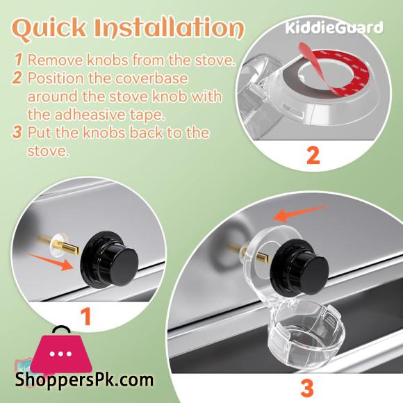Kiddie Guard Child Protection Home Kitchen Oven Gas Cooker Button Knob Pack of 2