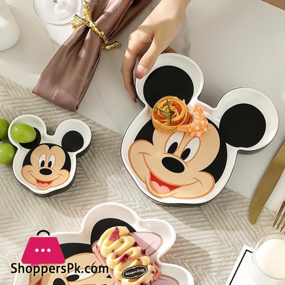 Disney Mickey & Minnie Ceramic Dish Cute Cartoon Meal Tray Microwave Oven Resistant Fruit Plate