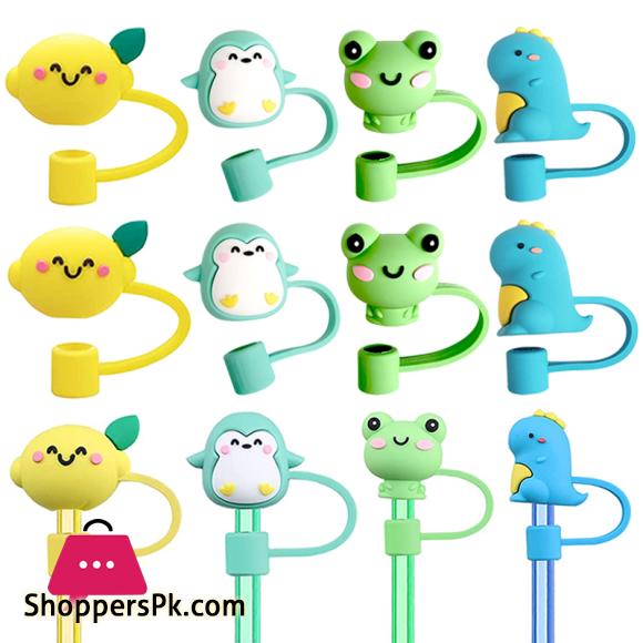 Straw Cover Silicone Straw Cover Cartoon