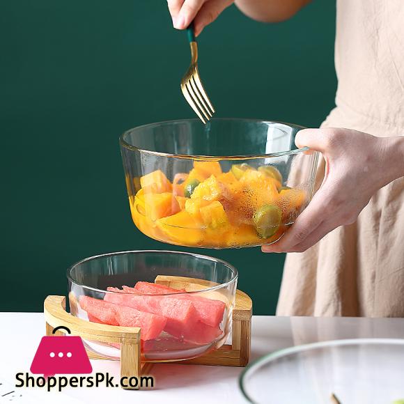 Nordic Simple Fruit Bowl Glass Salad Bowl (Large)