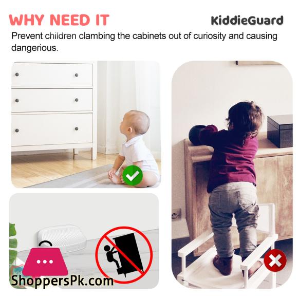 Kiddie Guard Baby Safety Lock Anti Tip Wall Holder For Furniture Children Protection Furniture Baby Security Wall Strap Kids Safety - Pack of 2