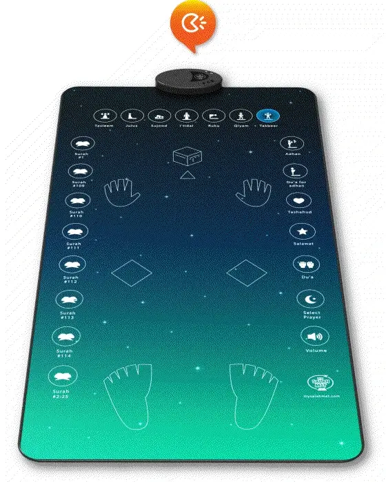 My Salah Mat - Interactive Prayer Mat - Adult Version Fabric Edition