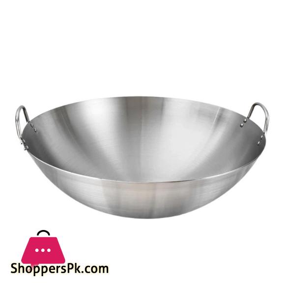 Stainless Steel Wok Round Bottom Wok Capacity Saute Pan - 60CM