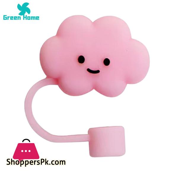Straw Cover Silicone Straw Cover Topper Cloud Smiley Face