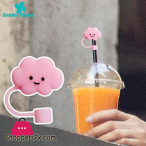 Straw Cover Silicone Straw Cover Topper Cloud Smiley Face