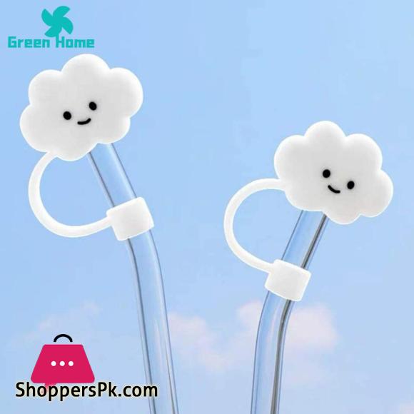 Straw Cover Silicone Straw Cover Topper Cloud Smiley Face