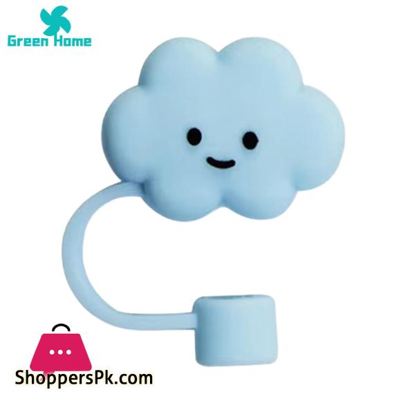 Straw Cover Silicone Straw Cover Topper Cloud Smiley Face
