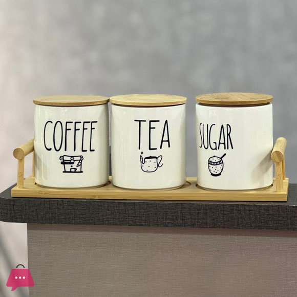 Tea Coffee and Sugar Jar Set of 3