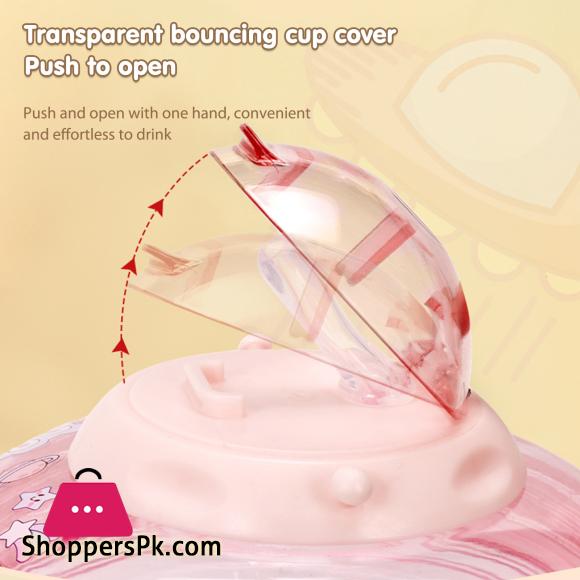 UFO Shape Plastic Cup Summer Cute Water Bottle with Rope 550ml