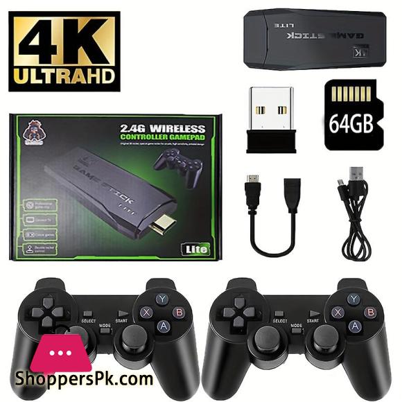 Wireless Retro Game Console, Plug and Play Video Game Stick Built in 10000+ Games,9 Classic Emulators, 4K High Definition HDMI Output for TV with Dual 2.4G Wireless