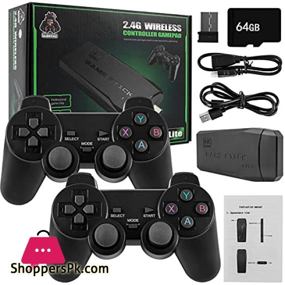 Wireless Retro Game Console, Plug and Play Video Game Stick Built in 10000+ Games,9 Classic Emulators, 4K High Definition HDMI Output for TV with Dual 2.4G Wireless