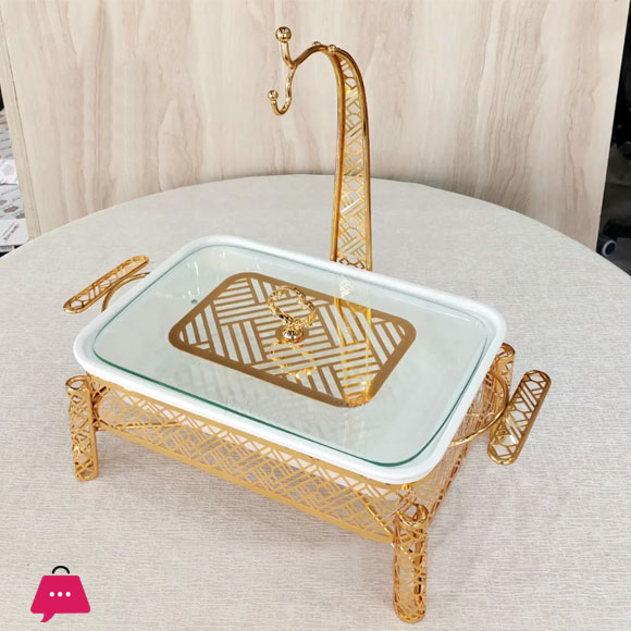 Brilliant Rectangle Dish with Candle Stand - 15 Inch