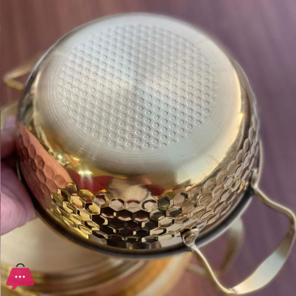 Golden Cooking Pot Hammer Pattern with Cover Special Pot for Golden Instant Noodle Pot for Cooking 20CM
